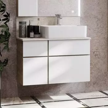 Тумба с раковиной AQUATON Мишель 80 дуб эндгрейн