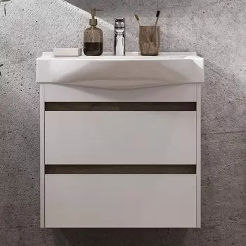 Тумба с раковиной Aquaton Нортон 65, подвесная, белый глянец