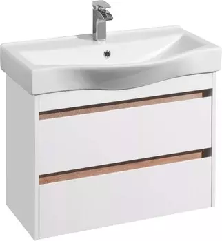 Тумба с раковиной Aquaton Нортон 80, подвесная, белый глянец