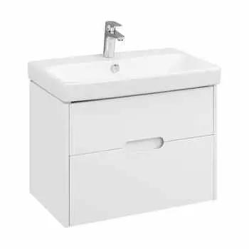 Тумба с раковиной Aquaton Оливия 80 подвесная, белая
