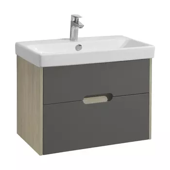 Тумба с раковиной Aquaton Оливия 80 подвесная, грей/дуб ойстер