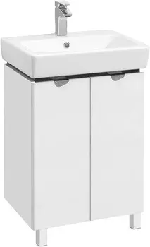 Тумба с раковиной AQUATON Скай 55 напольная, белая глянцевая