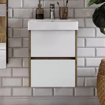 Тумба с раковиной Aquaton Сканди 45 дуб рустикальный