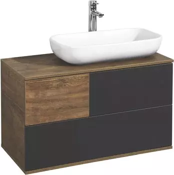 Тумба с раковиной AQUATON Терра 85 дуб кантри/антрацит
