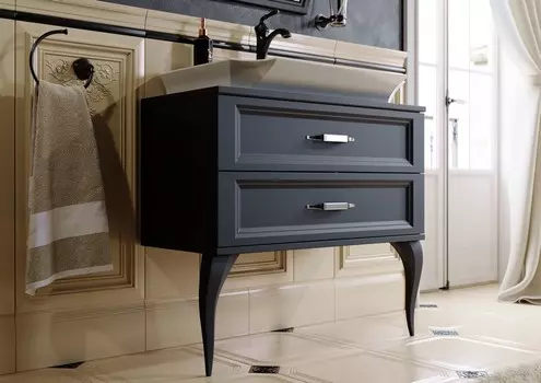 Тумба с раковиной Aqwella 5 stars LaDonna черная