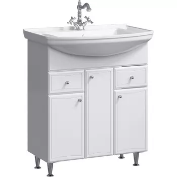 Тумба с раковиной Aqwella Barcelona Люкс 75 с бельевой корзиной