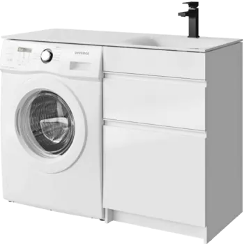 Тумба с раковиной Aqwella Duet 115 напольная, белая, правая