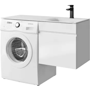 Тумба с раковиной Aqwella Duet 115 подвесная, белая, правая