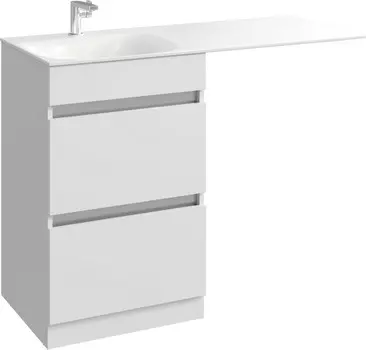 Тумба с раковиной Aqwella Forma 115 с двумя ящиками белая