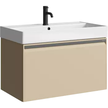 Тумба с раковиной Aqwella Pure 81 подвесная, капучино