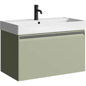 Тумба с раковиной Aqwella Pure 81 подвесная, шалфей зеленый