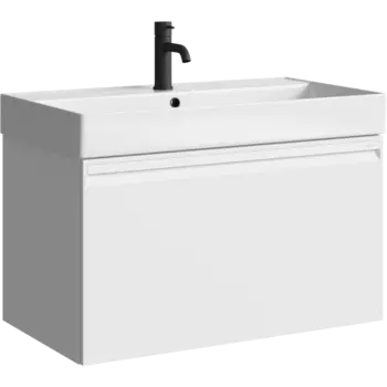 Тумба с раковиной Aqwella Pure 81 подвесная, белая