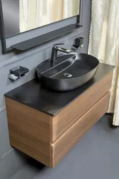 Тумба с раковиной Armadi Art Vallessi 100 темный дуб, со столешницей