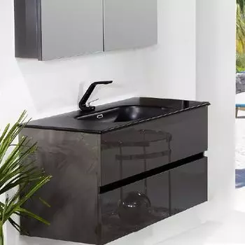 Тумба с раковиной Armadi Art Vallessi 100 838-100-A антрацит глянец