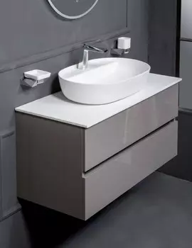 Тумба с раковиной Armadi Art Vallessi 100 антрацит глянец