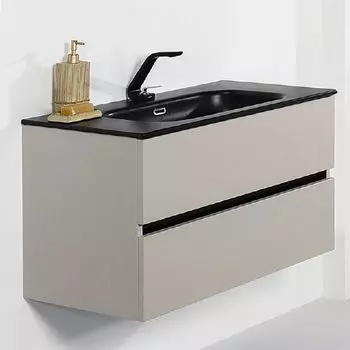 Тумба с раковиной Armadi Art Vallessi 80 кашемир матовая Soft touch, антрацит