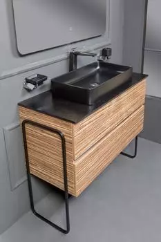 Тумба с раковиной Armadi Art Vallessi 80 зебрано глянец