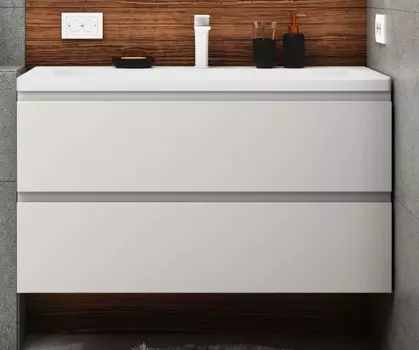 Тумба с раковиной Art&Max AM-Bianchi-1000-2C-SO-BL белый глянец, подвесная