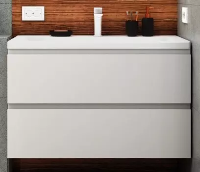 Тумба с раковиной Art&Max AM-Bianchi-900-2C-SO-BM белый матовый, подвесная