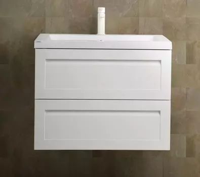 Тумба с раковиной Art&Max AM-Platino-750-2C-SO-BL белый глянец, подвесная