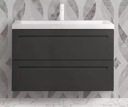 Тумба с раковиной Art&Max AM-Platino-900-2C-SO-GM серый матовый, подвесная