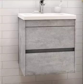 Тумба с раковиной Art&Max Family-500-2C-SO-CV Cemento Veneto, подвесная