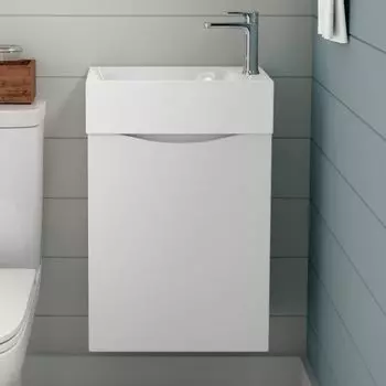 Тумба с раковиной Art&Max Liberty-400-1D-SO-BL-L Bianco Lucido, подвесная