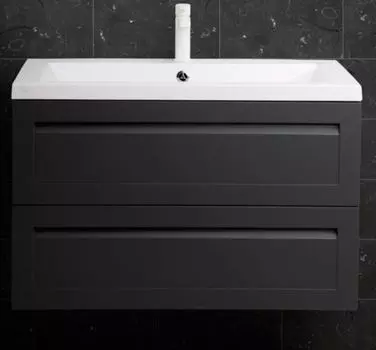 Тумба с раковиной Art&Max Platino 90 подвесная, серый матовый