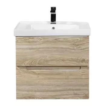 Тумба с раковиной Art&Max Techno 60 подвесная, 2 ящика, дуб мелфорд