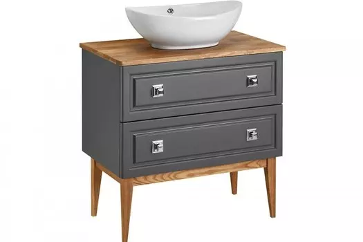 Тумба с раковиной ASB-Woodline Каталина 80 Grey