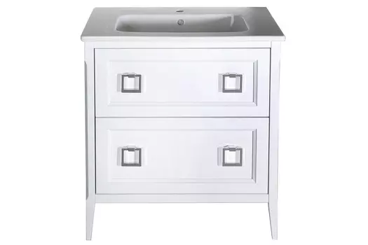 Тумба с раковиной ASB-Woodline Рома 80Н напольная, белая