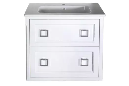 Тумба с раковиной ASB-Woodline Рома 80П подвесная, белая