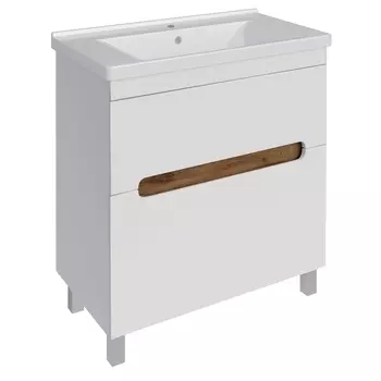 Тумба с раковиной ASB-Woodline Вита 80 белая, дуб золотой