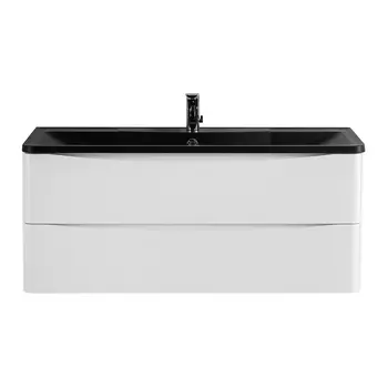 Тумба с раковиной BelBagno Acqua 120 подвесная, bianco lucido (раковина BelBagno BB1200/455-LV-ART-ALR-NERO)