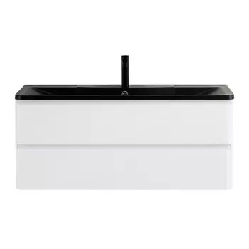 Тумба с раковиной BelBagno Albano 120 подвесная, Bianco Lucido (раковина BelBagno BB1200/455-LV-ART-ALR-NERO)