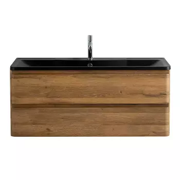 Тумба с раковиной BelBagno Albano 120 подвесная, Rovere Rustico (раковина BelBagno BB1200/455-LV-ART-ALR-NERO)