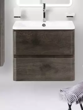 Тумба с раковиной BelBagno Albano-600-2C-SO-RNG Rovere Nature Grigio