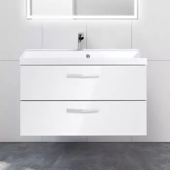 Тумба с раковиной BelBagno Aurora 90 bianco lucido