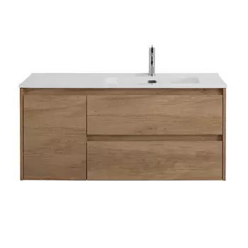 Тумба с раковиной Belbagno Kraft 100 R подвесная, Rovere Nebrasca Nature