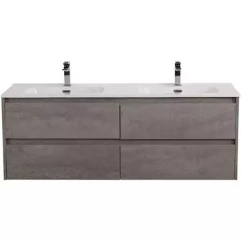 Тумба с раковиной Belbagno Kraft 120 подвесная, с 4-мя ящиками, Cemento Grigio