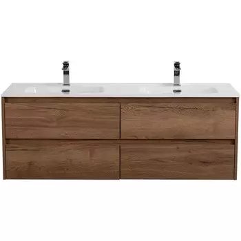 Тумба с раковиной Belbagno Kraft 140 подвесная, с 4-мя ящиками, Rovere Tabacco