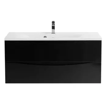Тумба с раковиной BelBagno Marino 110 подвесная, 2 ящика, Nero Lucido