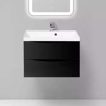 Тумба с раковиной BelBagno Marino 70 nero lucido