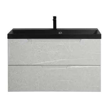 Тумба с раковиной BelBagno Vittoria 90 подвесная, 2 ящика, Toros Bianco (раковина BB900/450-LV-ART-AST-NERO)