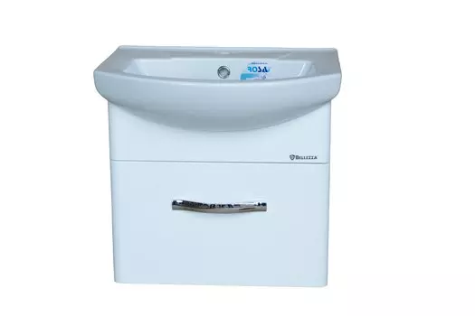 Тумба с раковиной Bellezza Анкона 55 (Элеганс) подвесная, 1 ящик, белая