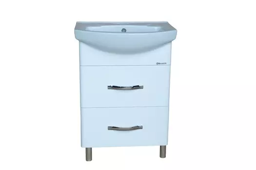 Тумба с раковиной Bellezza Анкона 60 (Элеганс) напольная, 2 ящика, белая