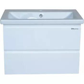 Тумба с раковиной Bellezza Асти 60 подвесная, 2 ящика, белый