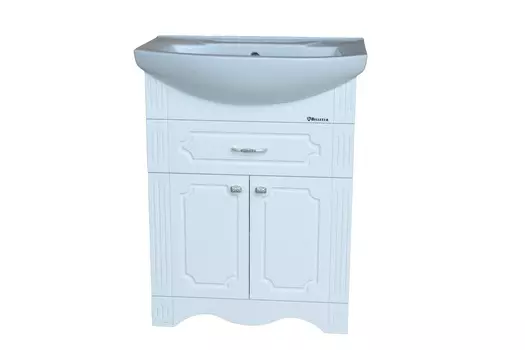 Тумба с раковиной Bellezza Кантри 65 (Элеганс) напольная, 1 ящик, белая