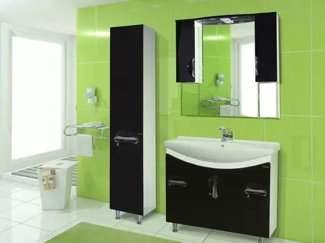 Тумба с раковиной Bellezza Лагуна 105 черная с раковиной Стиль