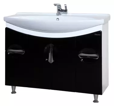 Тумба с раковиной Bellezza Лагуна 120 черная